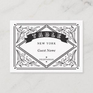 Carte De Placement Country Western Meal Choice Menu Option Mariage