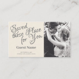 Carte De Placement Couple Mariage baiser en monochrome
