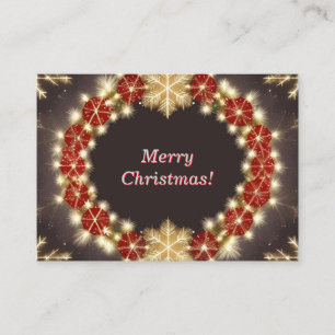 Carte De Placement Couronne de Noël festive avec flocons de neige dor