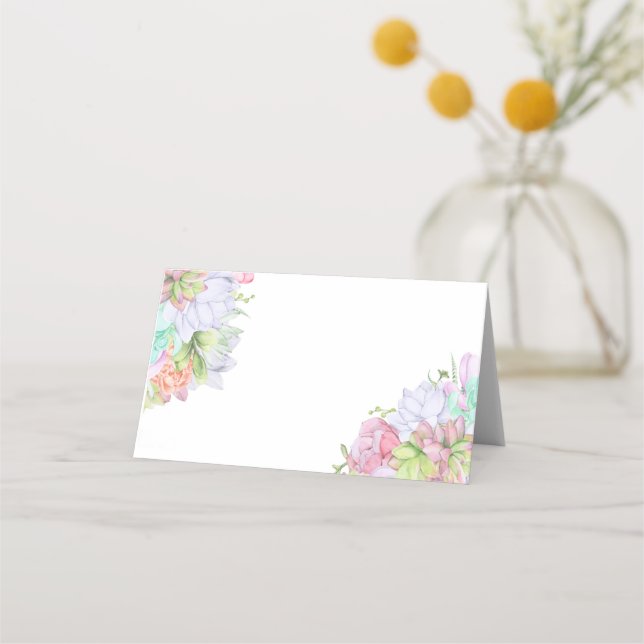 Carte De Placement Couronne de verdure succulente pour la Baby Shower (Dos)