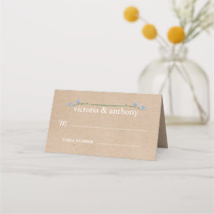 Carte De Placement Couronne fleur sauvage Sur Mariage campagnard Kraf
