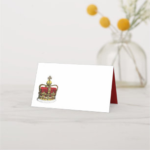 Carte De Placement Couronne royale en rouge et en or