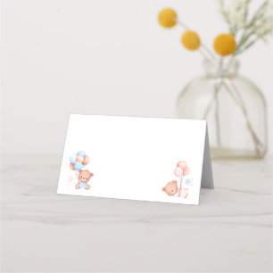 Carte De Placement Couverture de fête prénatale de jumeaux garçon fil