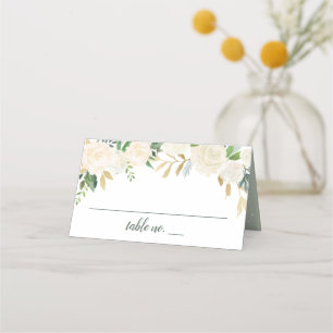 Carte De Placement Cream Floral Gold Mariage