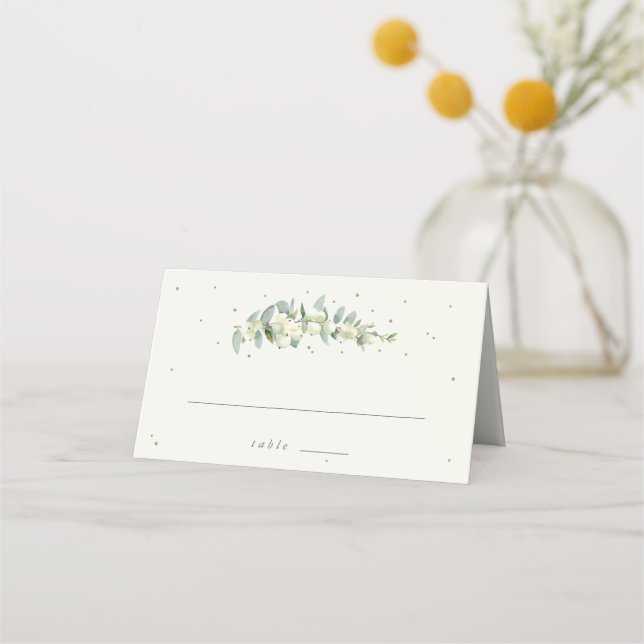 Carte De Placement Crème/Black Snowberry + Mariage Eucalyptus (Devant)
