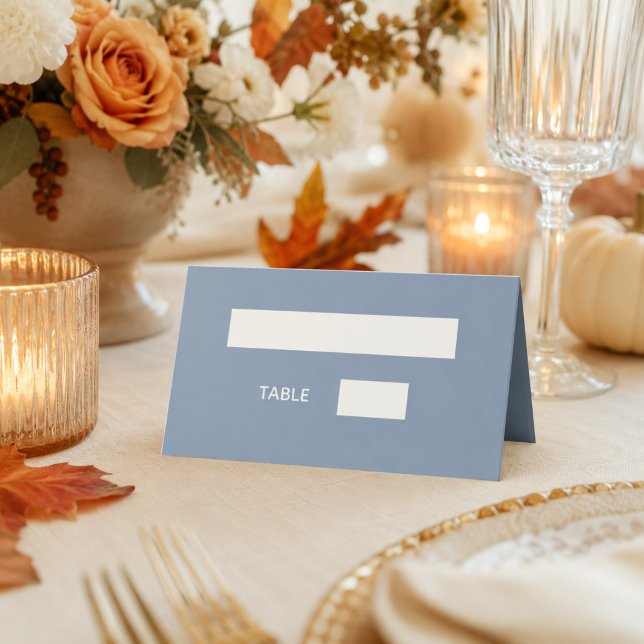 Carte De Placement Crème bleu poussiéreux moderne simple (Créateur téléchargé)