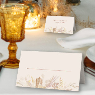 Carte De Placement Crème de mariage botanique brûlée orange personnal