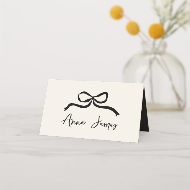 Carte De Placement Crème et noir blanc dessiné main (Devant)