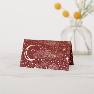 Carte De Placement Crescent Moon Starry Nuit Mariage céleste