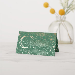 Carte De Placement Crescent Moon Starry Nuit Mariage céleste