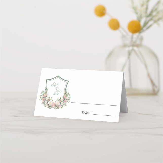 Carte De Placement Crête florale rose