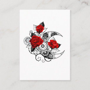 Carte De Placement Croissant mécanique avec roses rouges