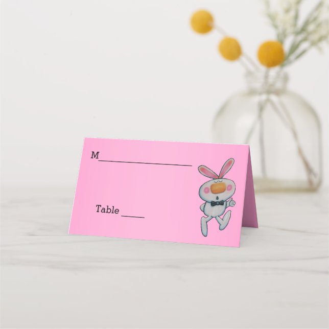 Carte De Placement Cume blanc pouce de lapin vers le haut Cravate de  (Devant)