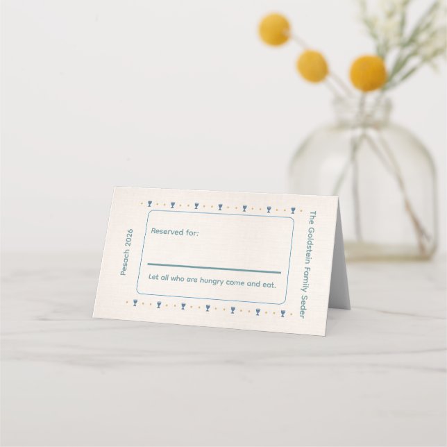 Carte De Placement Custom Passover Modern Table Name Cards (Devant)