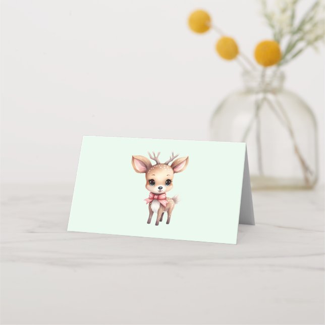 Carte De Placement Cute Baby Deer Cartoon Illustration (Devant)