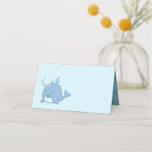 Cute baleine Baby shower Kawaii Boy Blue