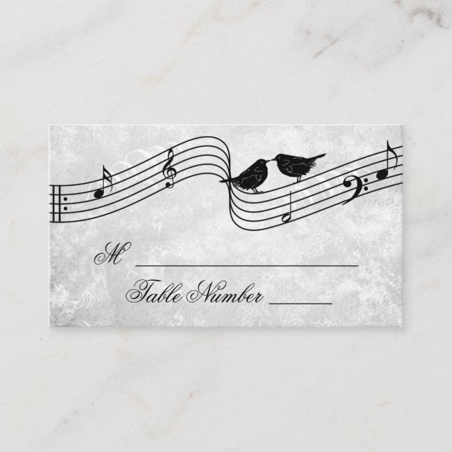 Carte De Placement Cute Birds Musique Mariage Table de repos Place Ca (Devant)