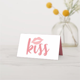 Carte De Placement Cute Lote Pink Lipstick Kiss Mariage Fête des mari