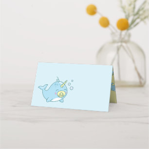 Carte De Placement Cute Narwhal Baby shower Kawaii