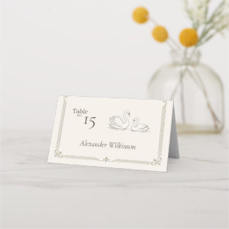 Carte De Placement Cygne Élégant | Mariage Vieille Fortune