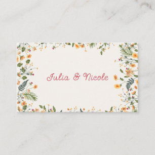 Carte De Placement Daffodiles botaniques Daisy Peony Flowers Mariage