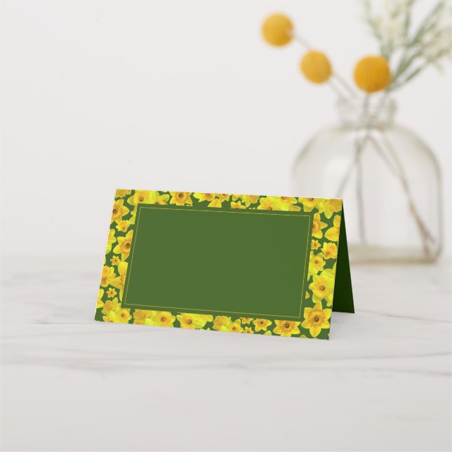 Carte De Placement Daffodique de printemps jaune - Mariage (Devant)