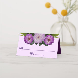 Carte De Placement Dahlia Purple Lavender Lilac Mariage Floral