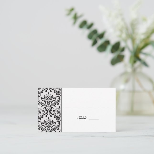 Carte De Placement Damas moderne noir et blanc | MARIAGE (Debout devant)
