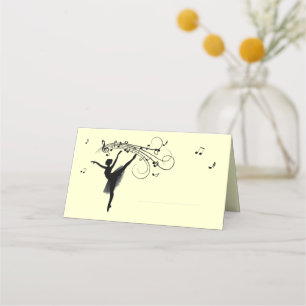 Carte De Placement Danse Extraordinaire Ballerina avec musique Jaune