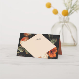 Carte De Placement Dark Romantic Floral Rose Mariage néerlandais