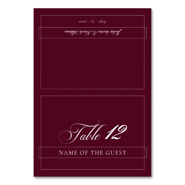 Carte de placement de calligraphie ivoire Bourgogn (Par défaut)