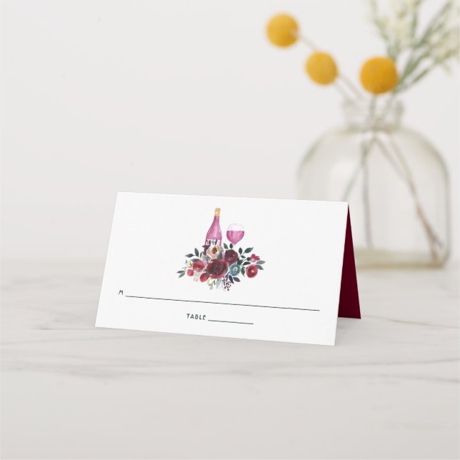 Carte De Placement Dé gustation de vin bordeaux et marine Bohème (Devant)