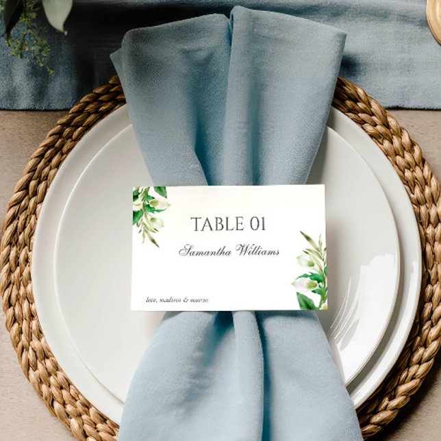 Carte de placement de mariage au lys calla blanc (Créateur téléchargé)
