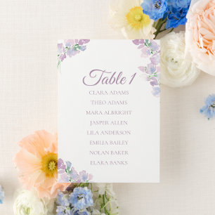 Carte de placement de mariage douce fleur d'pois p