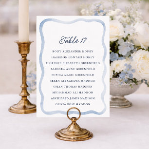 Carte de placement de mariage Dusty Blue French Es