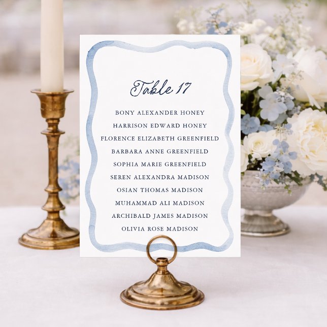 Carte de placement de mariage Dusty Blue French Es (Créateur téléchargé)