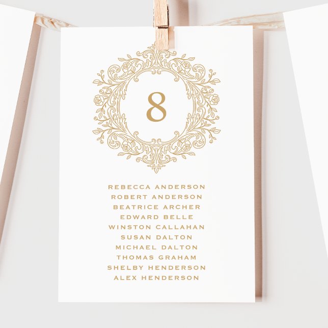 Carte de placement de mariage élégante au blason e (Créateur téléchargé)