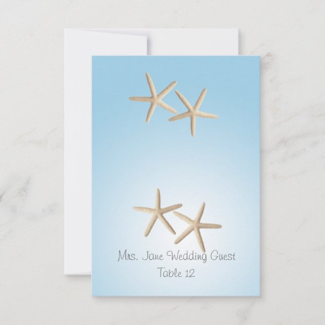 Carte de placement de mariage en étoile de mer (Devant)