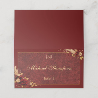 Carte de placement de mariage florale en Bourgogne