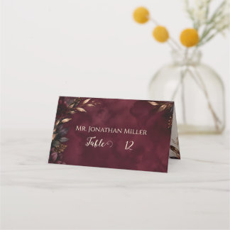 Carte de placement de mariage hivernal aux tons pr