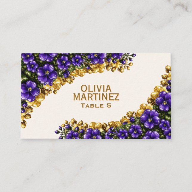 Carte de placement de mariage Illinois Blue Violet (Devant)