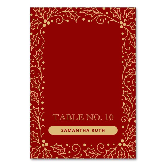 Carte de placement de mariage Luxe Rouge et Or Ant (Par défaut)