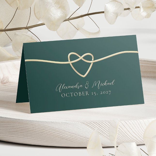 Carte de placement de mariage vert émeraude (Créateur téléchargé)
