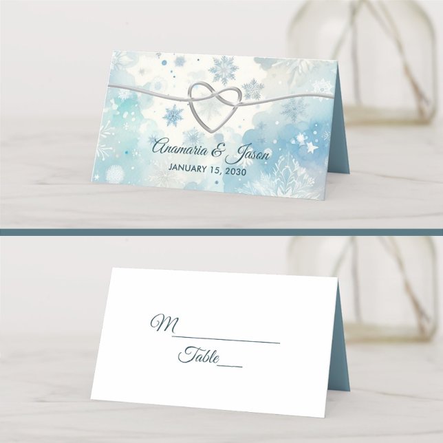 Carte de placement de mariage Winter Wonderland (Créateur téléchargé)