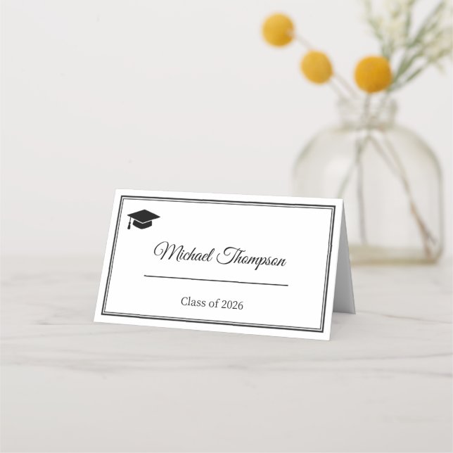 Carte de placement de remise de diplôme élégante n (Devant)