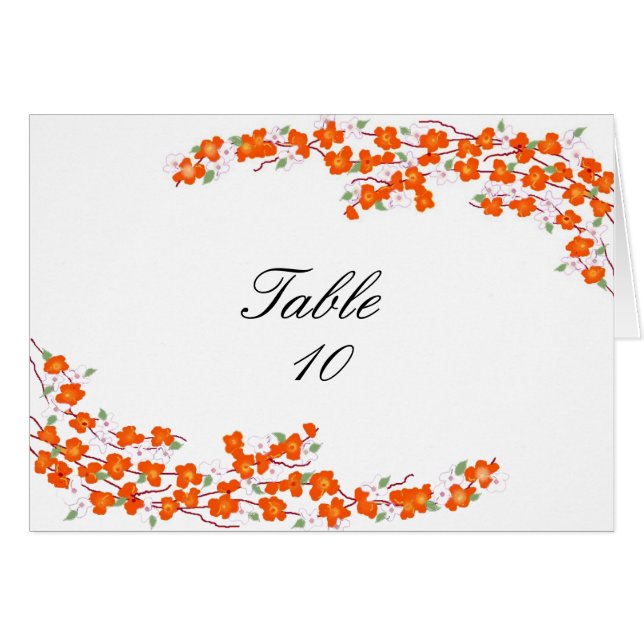Carte de placement de table aux fleurs d'orange (Devant Horizontal)