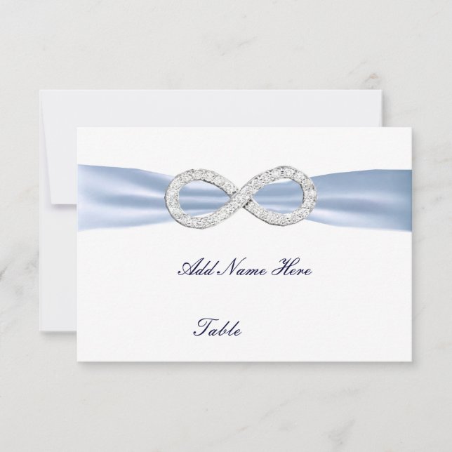 Carte de placement de table de mariage Blue Diamon (Devant)