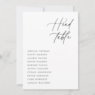 Carte de placement de table de mariage minimaliste