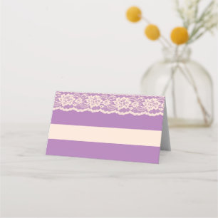 Carte De Placement Décoration de table en dentelle violette Mimosa Ba