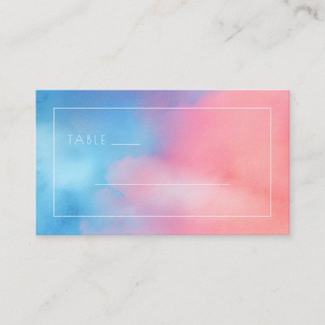 Carte De Placement Dégradé d'aquarelle pastel serein (Devant)